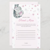 Papier Devinez le jeu d'éléphant rose hivernal de mess (Devant / Derrière)