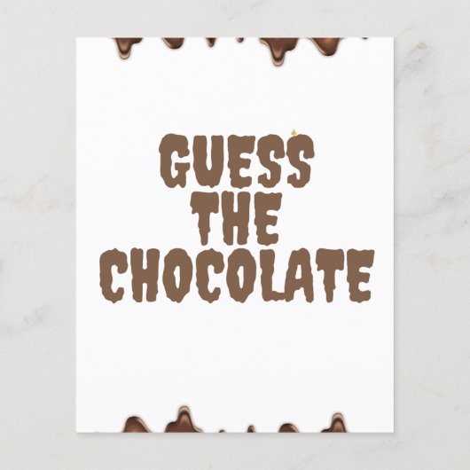 Papier Devinez le jeu du Baby shower au chocolat (Dos)
