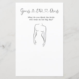 Papier Devinez Le Jeu Fête des mariées Robe
