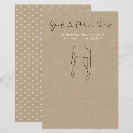 Papier Devinez Le Jeu Fête des mariées Robe (Devant / Derrière)