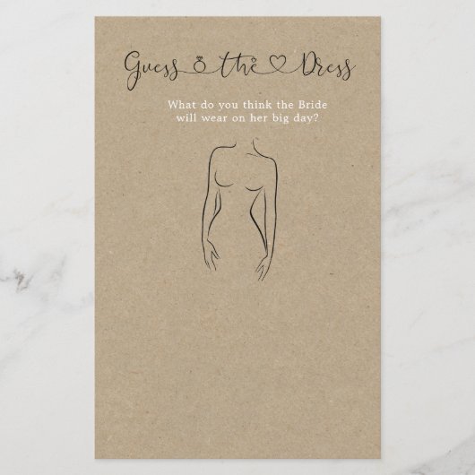 Papier Devinez Le Jeu Fête des mariées Robe (Devant)