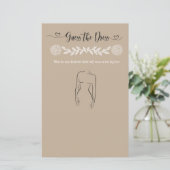 Papier Devinez Le Jeu Fête des mariées Robe (Debout devant)