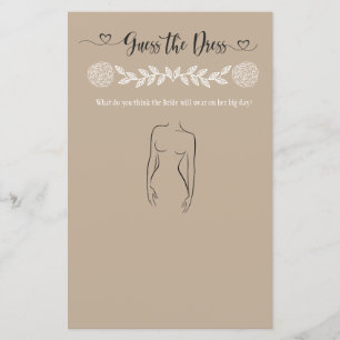 Papier Devinez Le Jeu Fête des mariées Robe