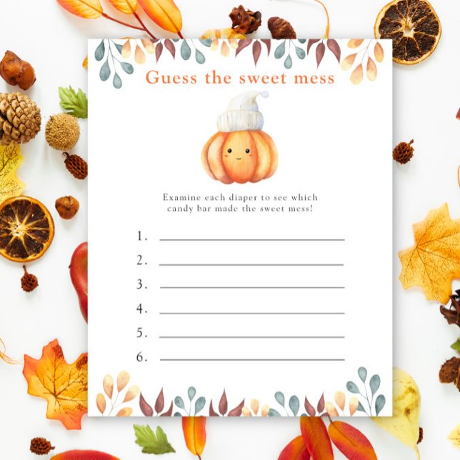 Papier Devinez le jeu Sweet Mess - Citrouille (Créateur téléchargé)
