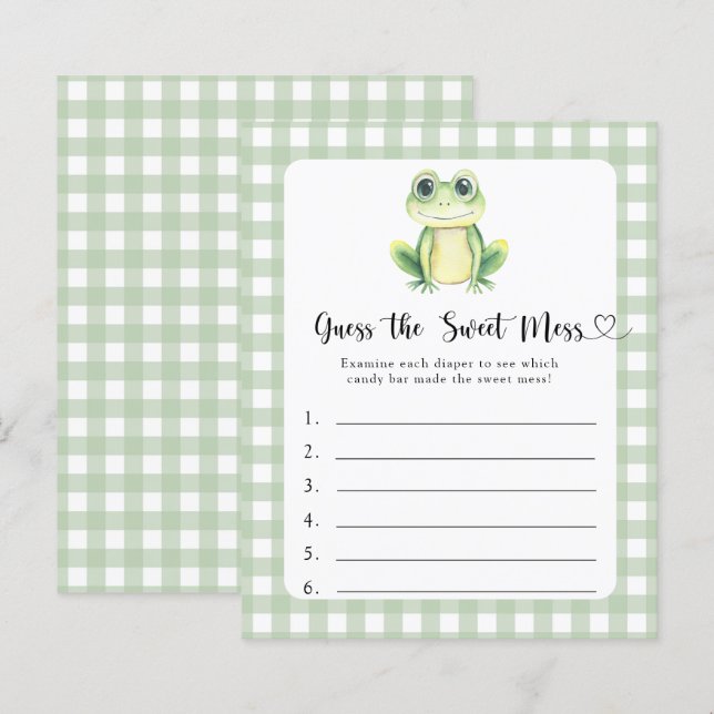 Papier Devinez le jeu Sweet Mess - Petite grenouille (Devant / Derrière)
