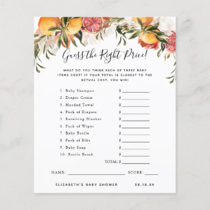Papier Devinez Le Prix Jeu Baby shower