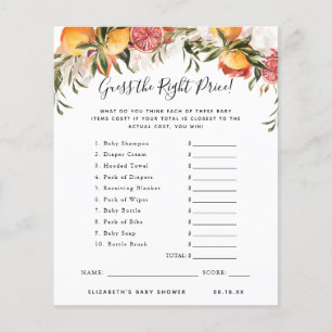 Papier Devinez le prix   Jeu de Baby Shower