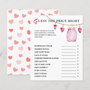 Papier Devinez Le Prix Jeu de Baby shower de Saint Vale
