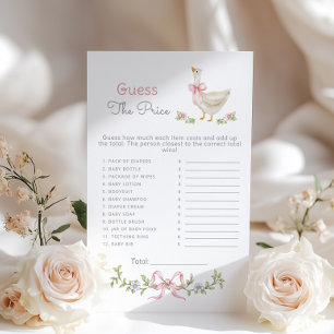 Papier Devinez le prix Jeu de baby shower Goose Books