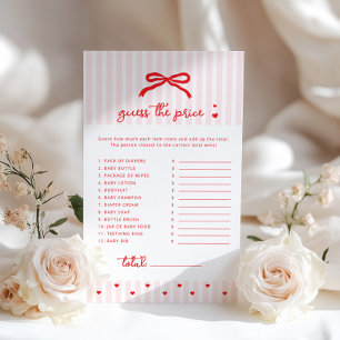 Papier Devinez le prix Valentinces Arc Rouge Baby Shower