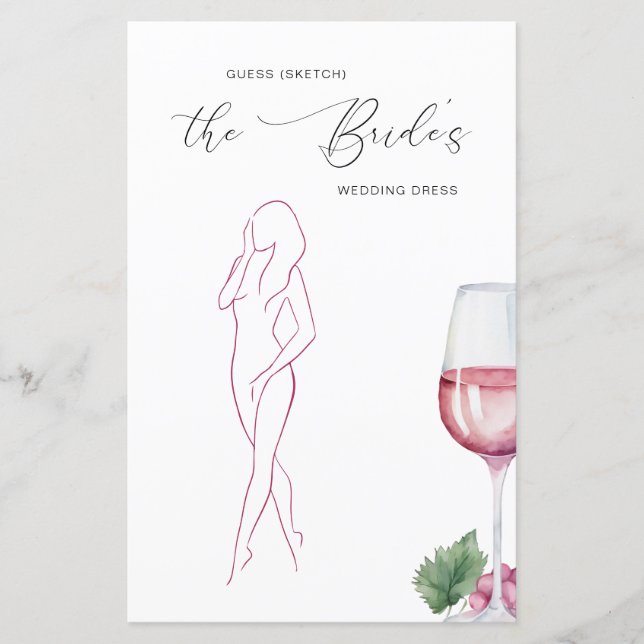 Papier Devinez Le Vino Robe Avant Le Jeu De Mariage Vows (Devant)