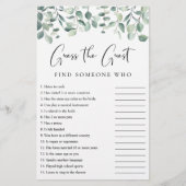 Papier Devinez l'invité Eucalyptus jeu de douche (Devant)