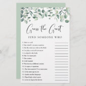 Papier Devinez l'invité Eucalyptus jeu de douche (Devant / Derrière)