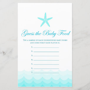 Papier Devinez nourriture pour bébé - Baby shower Jeu