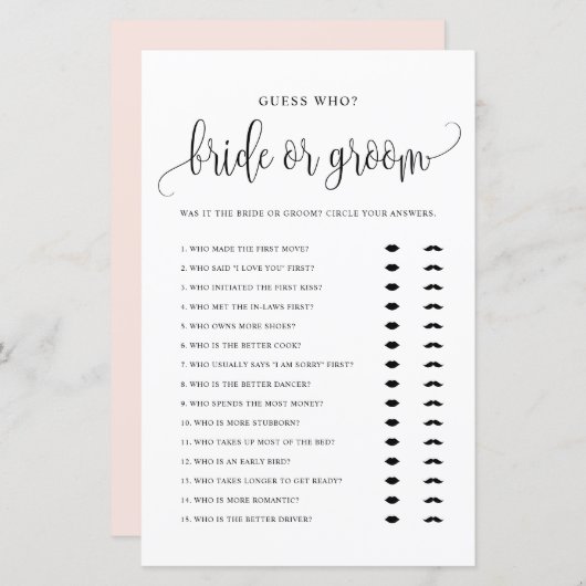 Papier Devinez Qui A Épousé Ou Groom Il A Dit Qu'Elle A D (Devant / Derrière)