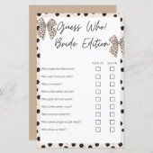 Papier Devinez qui a marié édition Jeux de douche de mari (Devant / Derrière)