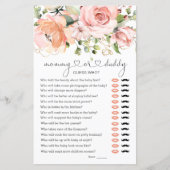 Papier Devinez Qui Baby shower Jeu Floral (Devant)