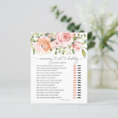 Papier Devinez Qui Baby shower Jouer La Verdure Florale (Debout devant)