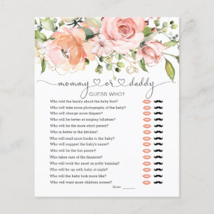 Papier Devinez Qui Baby shower Jouer La Verdure Florale