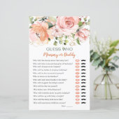 Papier Devinez Qui Baby shower Jouer La Verdure Florale (Debout devant)