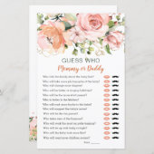 Papier Devinez Qui Baby shower Jouer La Verdure Florale (Devant / Derrière)