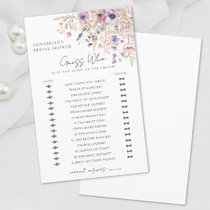 Papier Devinez qui : Baby Shower Wildflower pour la marié