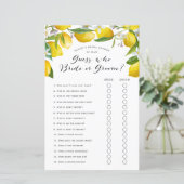 Papier Devinez qui, citron nuptiale jeux de douche (Debout devant)