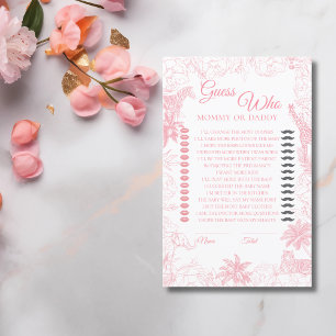 Papier Devinez qui est la Fête de Bébé Safari Jungle Rose