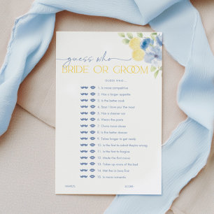 Papier Devinez qui est la mariée ou le marié Jeu de baby