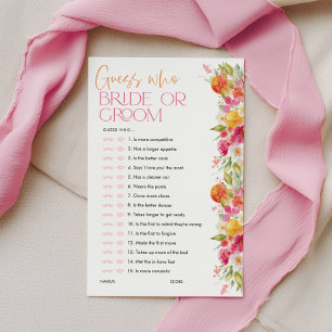 Papier Devinez qui est la mariée ou le marié Jeu de baby