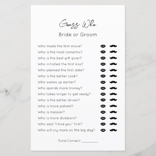 Papier Devinez qui est mariée ou la mariée-mariée ordinai (Devant)