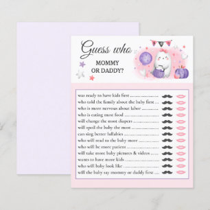 Papier Devinez Qui Halloween Baby shower Jeu rose