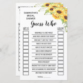 Papier Devinez qui jeu de baby shower anglais espagnol (Devant / Derrière)