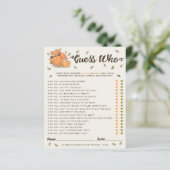 Papier Devinez qui jeu de Baby shower d'automne (Debout devant)