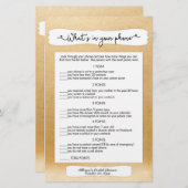 Papier Devinez qui + jeux de téléphone, douche nuptiale o (Devant / Derrière)