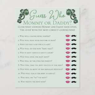 Papier Devinez Qui maman ou papa Baby shower irlandais je