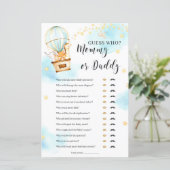 Papier Devinez qui maman ou papa Baby shower Jeu (Debout devant)