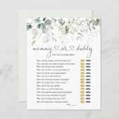 Papier Devinez qui maman ou papa Baby shower Jeu Vert (Devant / Derrière)