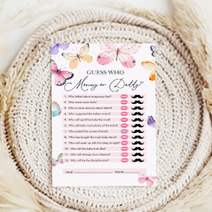 Papier Devinez qui, maman ou papa, Baby shower ours jeu