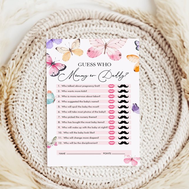 Papier Devinez qui, maman ou papa, Baby shower ours jeu (Créateur téléchargé)