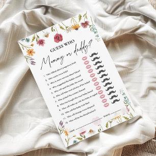 Papier Devinez qui   Maman ou papa   Jeu baby shower