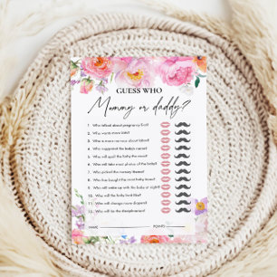 Papier Devinez qui   Maman ou papa   Jeu baby shower