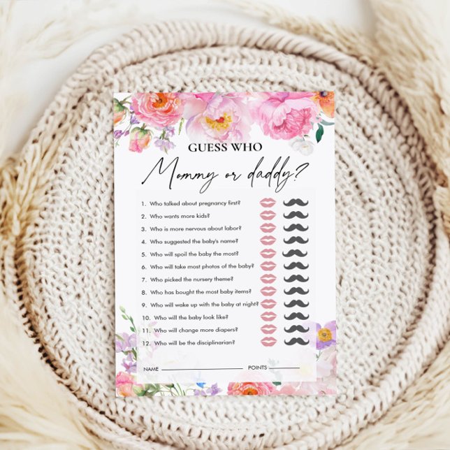 Papier Devinez qui | Maman ou papa | Jeu baby shower (Créateur téléchargé)