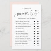 Papier Devinez Qui Maman ou Papa Jeu Baby shower de scrip (Devant / Derrière)