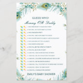 Papier Devinez qui, maman ou papa jeu de Baby shower (Devant)