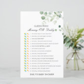 Papier Devinez qui, maman ou papa jeu de Baby shower (Debout devant)