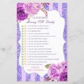 Papier Devinez qui, maman ou papa jeu de Baby shower (Devant)