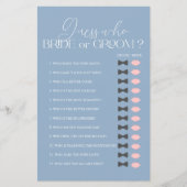 Papier Devinez qui marié ou Fête des mariées bleue Jeu (Devant)