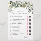 Papier Devinez qui marié ou groom jeu de douche (Devant)