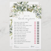 Papier Devinez qui marié ou groom jeu de douche (Devant / Derrière)